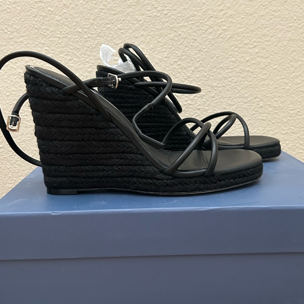PAIGE- Kerrie Black Wedge Sandals, size 7